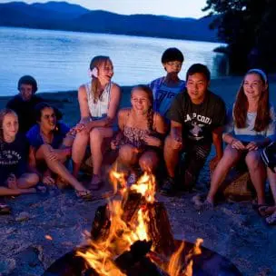 campers around a camp fire