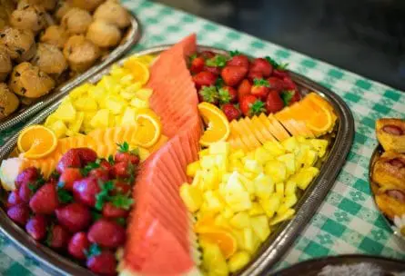 a large plate of fruit