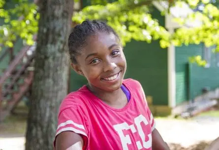 a girl smiling