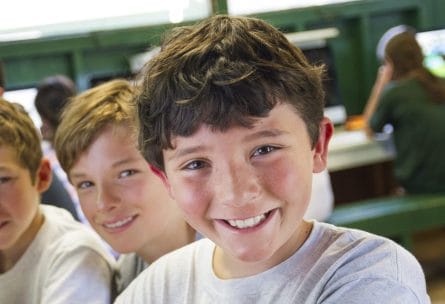 boys smiling at summer camp