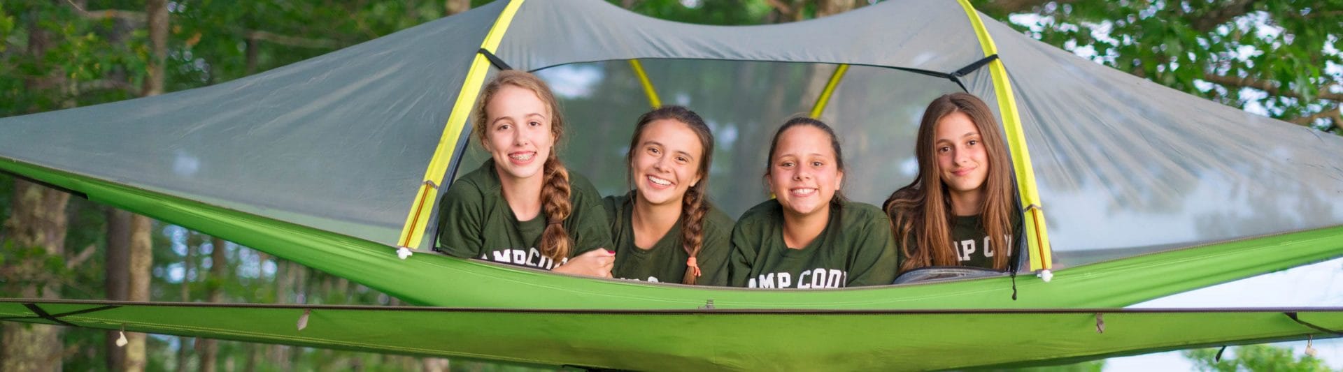four girls in a hammock