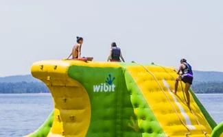 campers climbing a wibit