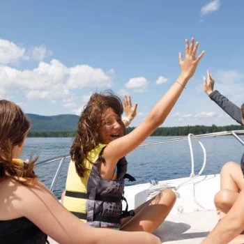 girls on a boat.