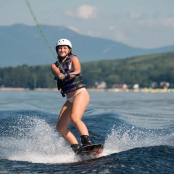 girl wakeboarding.